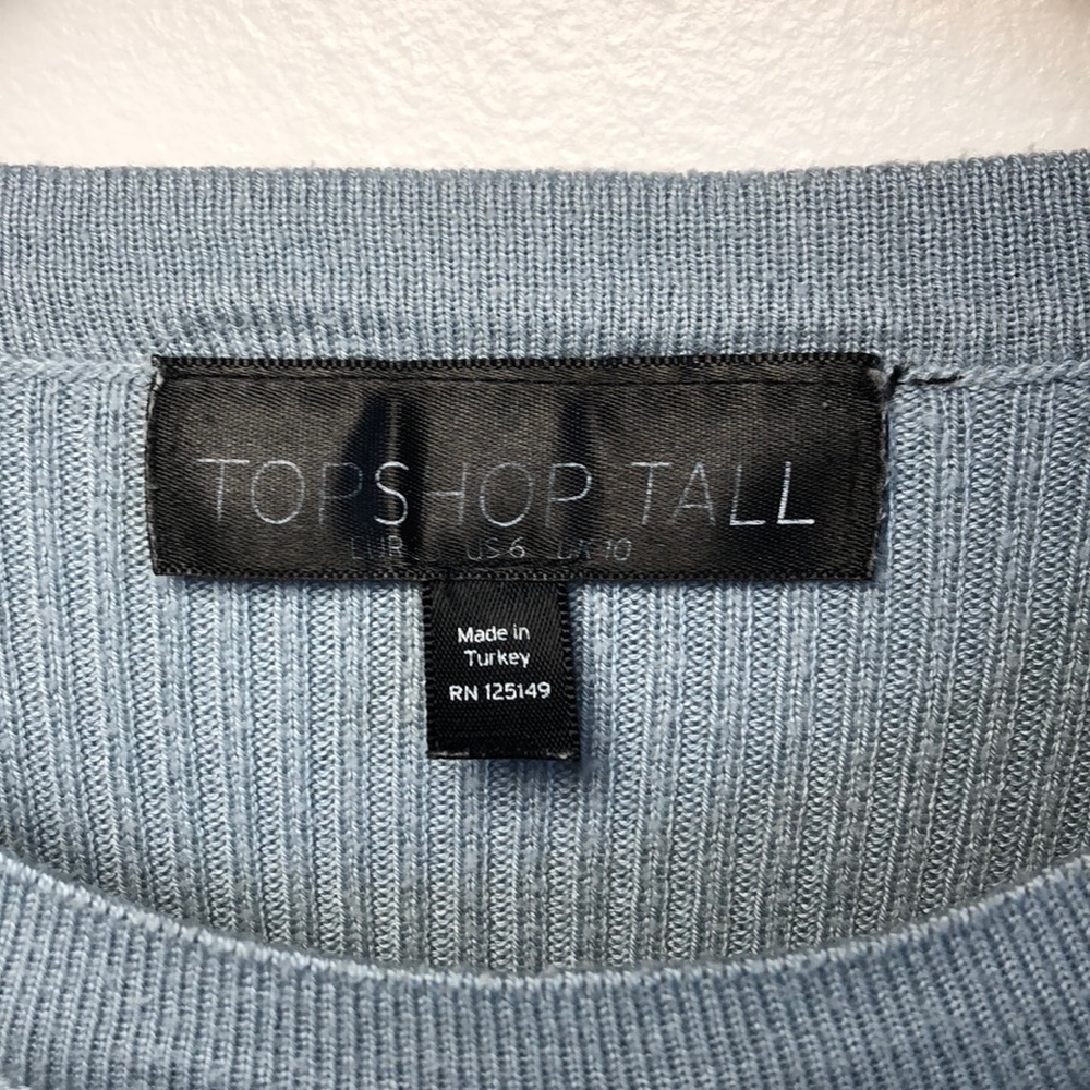 TOPSHOP Super Soft Ribbed Knitted Blue Sweater - Picture 2 of 6
